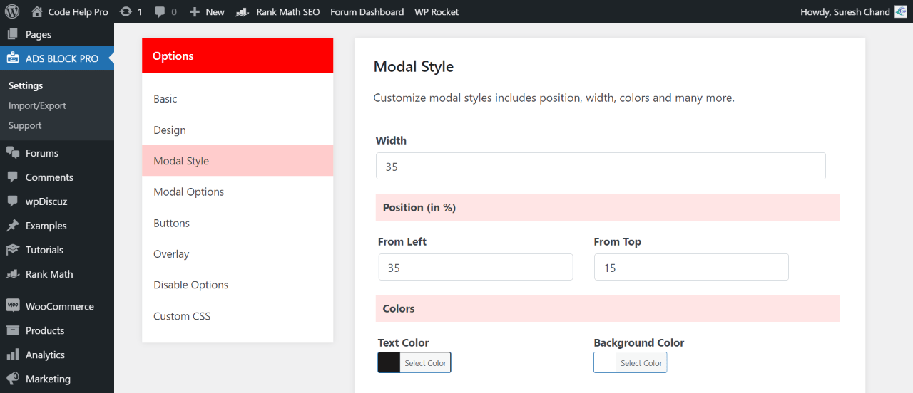 Modal Style | Codehelppro